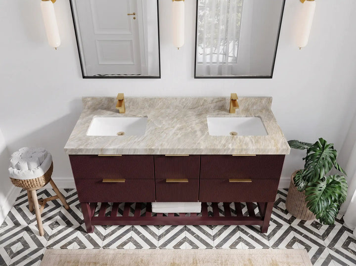 Catalina 60 in W x 22 in D Free Standing Reeded Double Sink Bathroom Vanity - photo 24