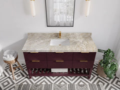 Catalina 60 in W x 22 in D Free Standing Reeded Single Sink Bathroom Vanity - photo 33