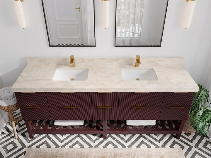 Catalina 84 in W x 22 in D Free Standing Reeded Double Sink Bathroom Vanity - photo 29