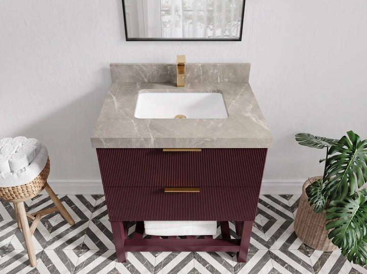 Catalina 30 in W x 22 in D Free Standing Reeded Single Sink Bathroom Vanity - photo 21