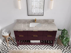 Catalina 60 in W x 22 in D Free Standing Reeded Single Sink Bathroom Vanity - photo 28
