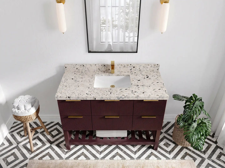 Catalina 48 in W x 22 in D Free Standing Reeded Single Sink Bathroom Vanity - photo 31