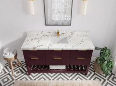 Catalina 60 in W x 22 in D Free Standing Reeded Single Sink Bathroom Vanity - photo 16