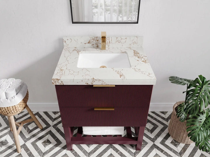 Catalina 30 in W x 22 in D Free Standing Reeded Single Sink Bathroom Vanity - photo 16