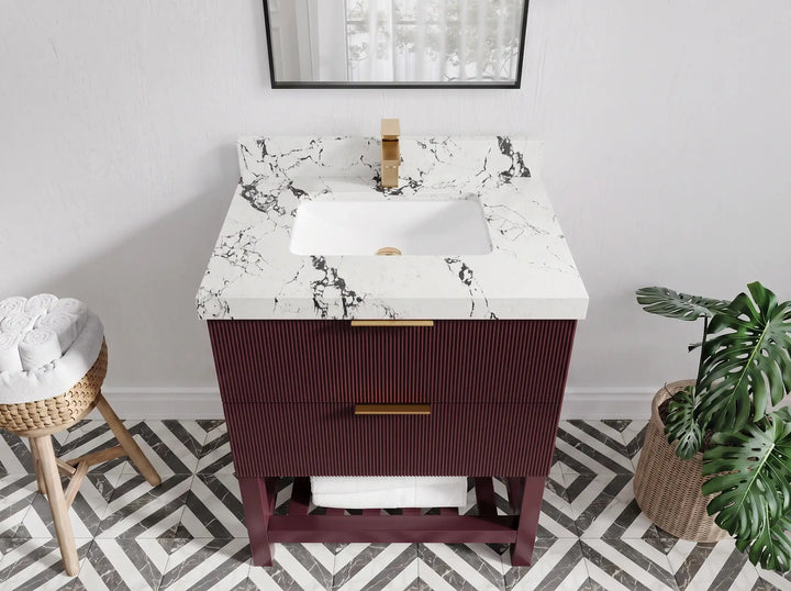 Catalina 30 in W x 22 in D Free Standing Reeded Single Sink Bathroom Vanity - photo 17