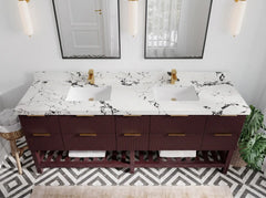 Catalina 84 in W x 22 in D Free Standing Reeded Double Sink Bathroom Vanity - photo 17