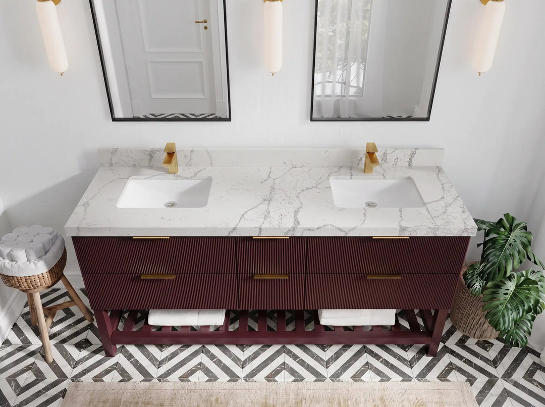 Catalina 72 in W x 22 in D Free Standing Reeded Double Sink Bathroom Vanity | 
              
                Burgundy
                
                  
             - CAT_URB_ARB_72D - photo №20
