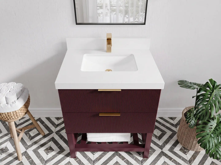 Catalina 30 in W x 22 in D Free Standing Reeded Single Sink Bathroom Vanity - photo 5