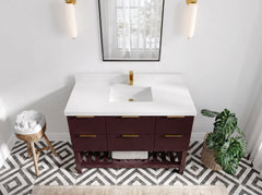 Catalina 48 in W x 22 in D Free Standing Reeded Single Sink Bathroom Vanity - photo 4