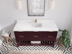 Catalina 60 in W x 22 in D Free Standing Reeded Single Sink Bathroom Vanity - photo 4