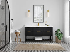 Catalina 60 in W x 22 in D Free Standing Reeded Single Sink Bathroom Vanity - photo 4