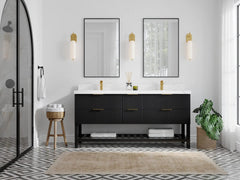 Catalina 72 in W x 22 in D Free Standing Reeded Double Sink Bathroom Vanity - photo 4