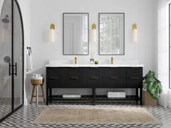 Catalina 84 in W x 22 in D Free Standing Reeded Double Sink Bathroom Vanity - photo 4