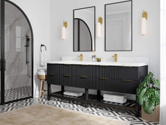 Catalina 84 in W x 22 in D Free Standing Reeded Double Sink Bathroom Vanity - photo 2