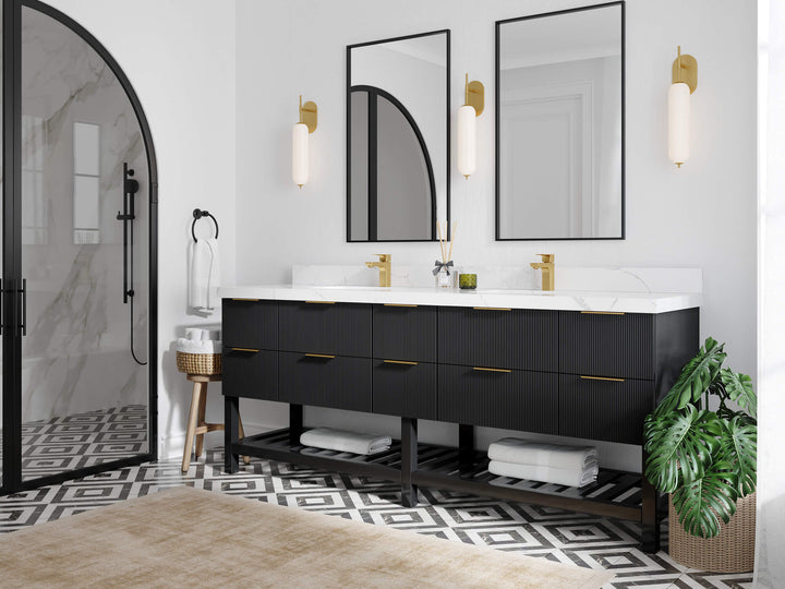 Catalina 84 in W x 22 in D Free Standing Reeded Double Sink Bathroom Vanity - photo 2