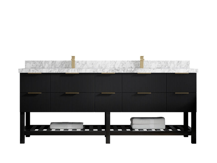 Catalina 84 in W x 22 in D Free Standing Reeded Double Sink Bathroom Vanity - photo 19