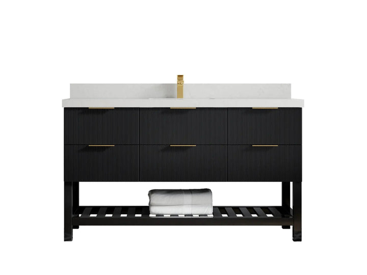 Catalina 60 in W x 22 in D Free Standing Reeded Single Sink Bathroom Vanity - photo 21