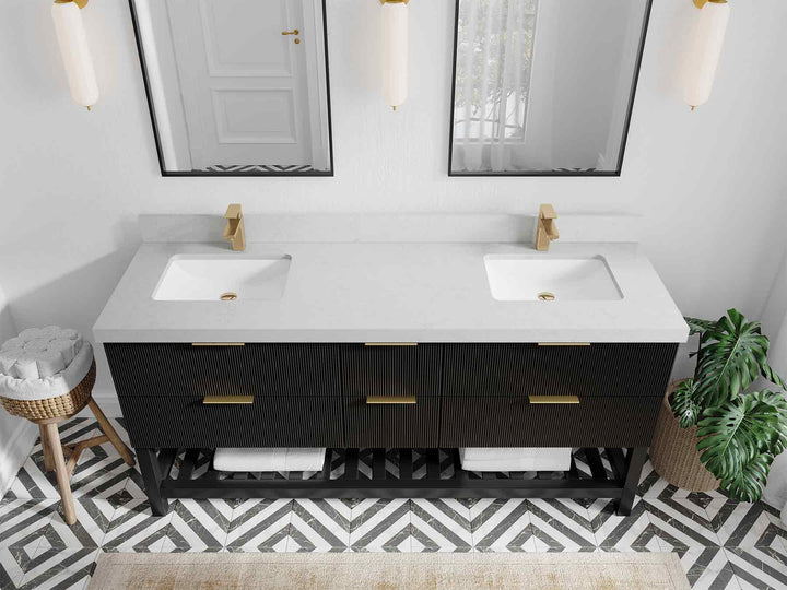 Catalina 72 in W x 22 in D Free Standing Reeded Double Sink Bathroom Vanity - photo 20