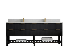 Catalina 84 in W x 22 in D Free Standing Reeded Double Sink Bathroom Vanity - photo 21