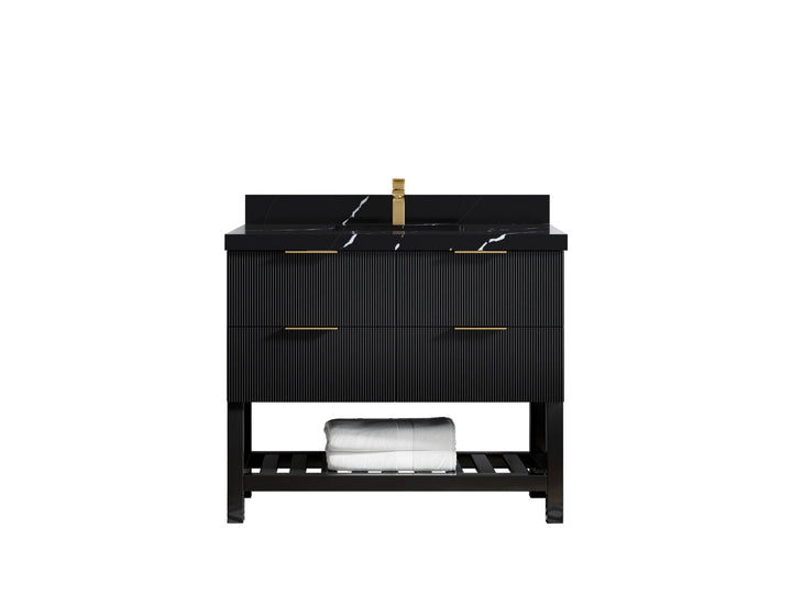 Catalina 42 in W x 22 in D Free Standing Reeded Single Sink Bathroom Vanity - photo 8