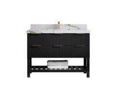 Catalina 48 in W x 22 in D Free Standing Reeded Single Sink Bathroom Vanity - photo 13