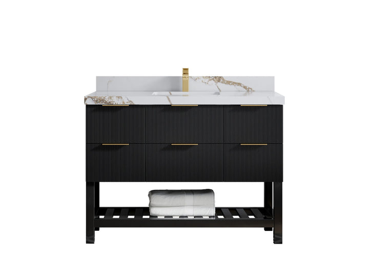 Catalina 48 in W x 22 in D Free Standing Reeded Single Sink Bathroom Vanity - photo 9
