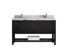 Catalina 60 in W x 22 in D Free Standing Reeded Double Sink Bathroom Vanity - photo 11