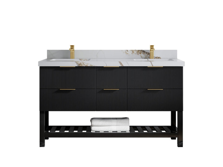 Catalina 60 in W x 22 in D Free Standing Reeded Double Sink Bathroom Vanity - photo 11