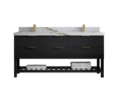Catalina 72 in W x 22 in D Free Standing Reeded Double Sink Bathroom Vanity - photo 11