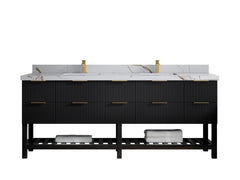 Catalina 84 in W x 22 in D Free Standing Reeded Double Sink Bathroom Vanity - photo 11