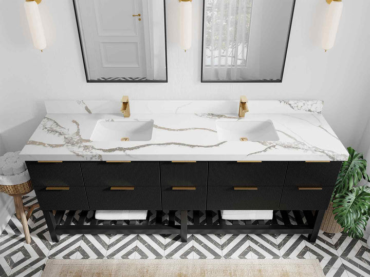 Catalina 84 in W x 22 in D Free Standing Reeded Double Sink Bathroom Vanity - photo 10