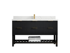 Catalina 60 in W x 22 in D Free Standing Reeded Single Sink Bathroom Vanity - photo 1