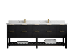 Catalina 84 in W x 22 in D Free Standing Reeded Double Sink Bathroom Vanity - photo 1