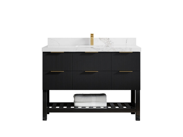 Catalina 48 in W x 22 in D Free Standing Reeded Single Sink Bathroom Vanity - photo 11