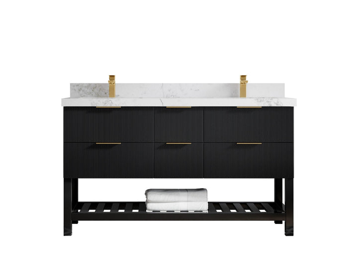 Catalina 60 in W x 22 in D Free Standing Reeded Double Sink Bathroom Vanity - photo 15