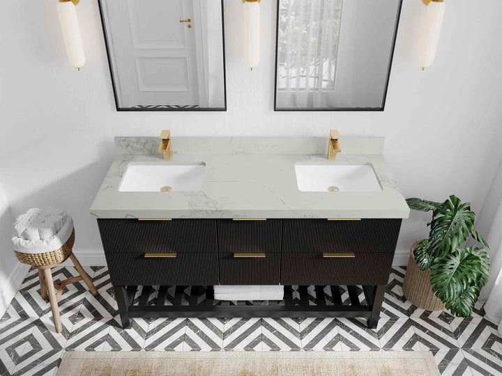 Catalina 60 in W x 22 in D Free Standing Reeded Double Sink Bathroom Vanity - photo 14