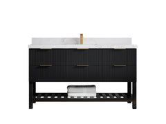 Catalina 60 in W x 22 in D Free Standing Reeded Single Sink Bathroom Vanity - photo 15