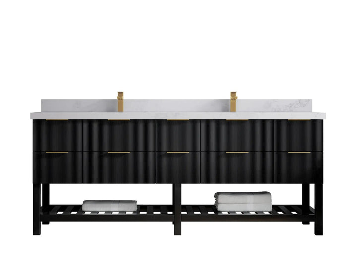Catalina 84 in W x 22 in D Free Standing Reeded Double Sink Bathroom Vanity - photo 15