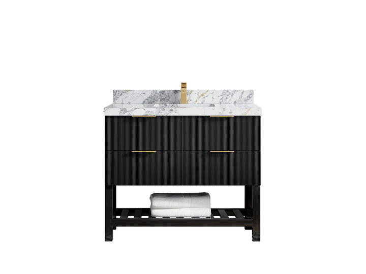 Catalina 42 in W x 22 in D Free Standing Reeded Single Sink Bathroom Vanity - photo 44
