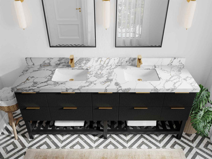 Catalina 84 in W x 22 in D Free Standing Reeded Double Sink Bathroom Vanity - photo 38