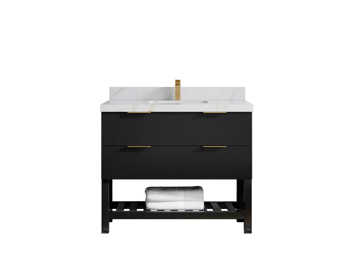 Catalina 42 in W x 22 in D Free Standing Reeded Single Sink Bathroom Vanity - photo 16