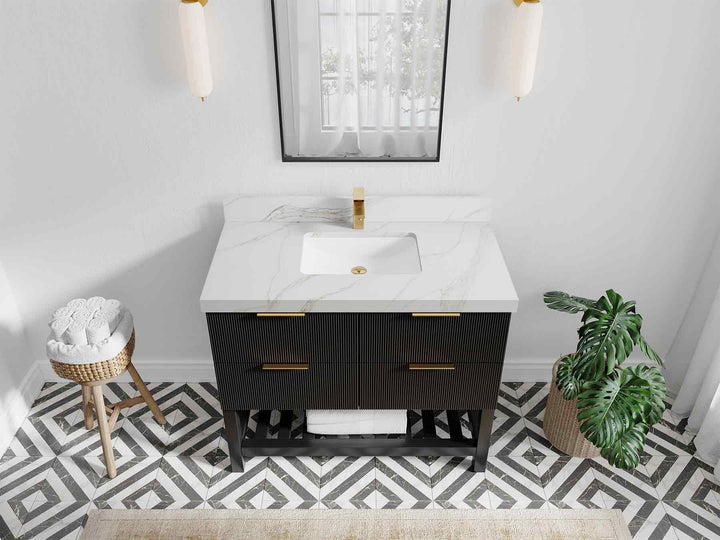 Catalina 42 in W x 22 in D Free Standing Reeded Single Sink Bathroom Vanity - photo 15