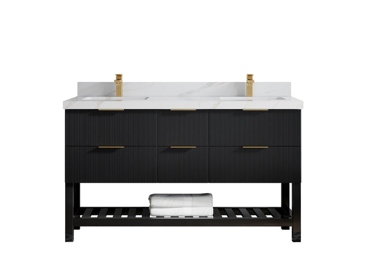 Catalina 60 in W x 22 in D Free Standing Reeded Double Sink Bathroom Vanity - photo 17