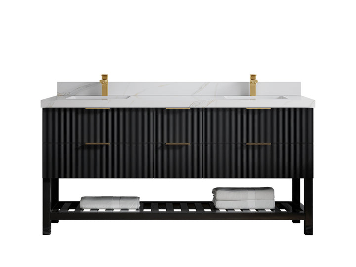 Catalina 72 in W x 22 in D Free Standing Reeded Double Sink Bathroom Vanity - photo 17