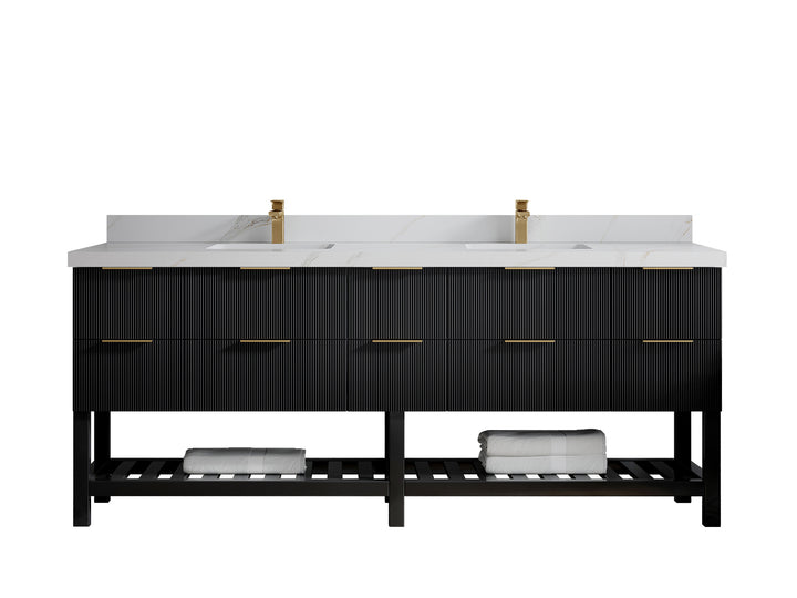 Catalina 84 in W x 22 in D Free Standing Reeded Double Sink Bathroom Vanity - photo 17