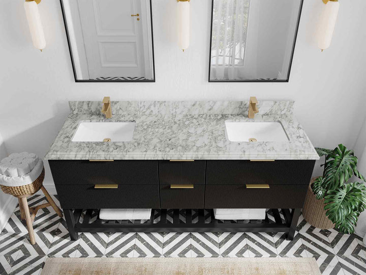 Catalina 72 in W x 22 in D Free Standing Reeded Double Sink Bathroom Vanity - photo 50