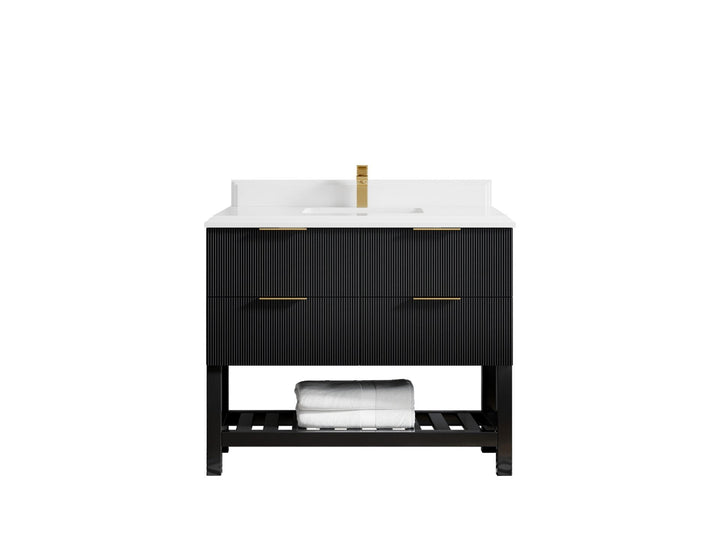 Catalina 42 in W x 22 in D Free Standing Reeded Single Sink Bathroom Vanity - photo 26