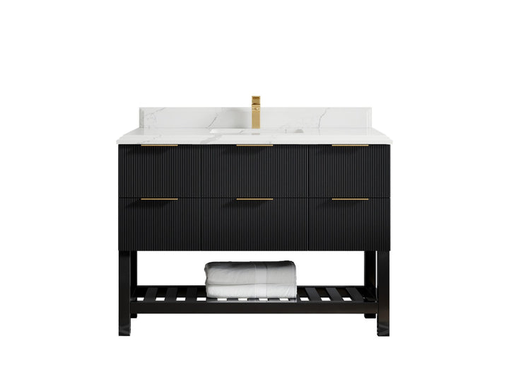 Catalina 48 in W x 22 in D Free Standing Reeded Single Sink Bathroom Vanity - photo 15
