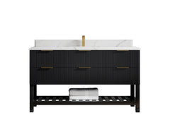 Catalina 60 in W x 22 in D Free Standing Reeded Single Sink Bathroom Vanity - photo 23