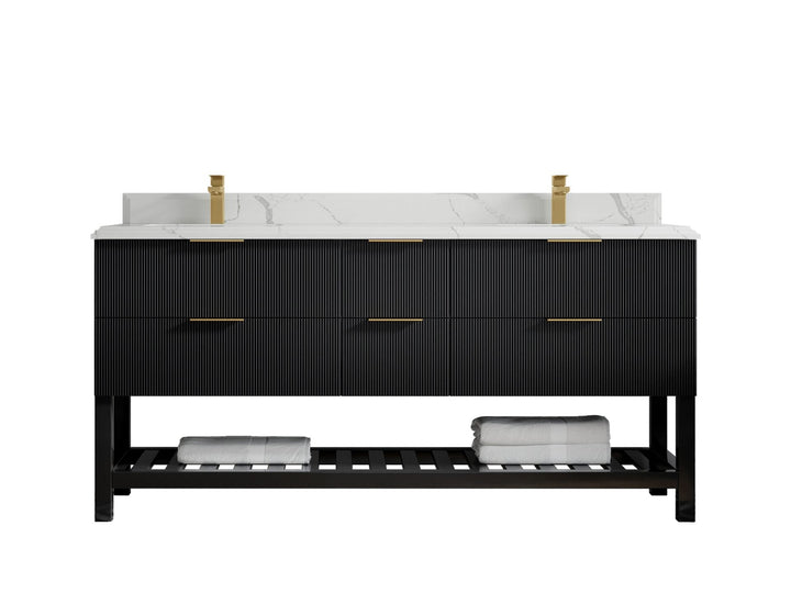 Catalina 72 in W x 22 in D Free Standing Reeded Double Sink Bathroom Vanity - photo 23